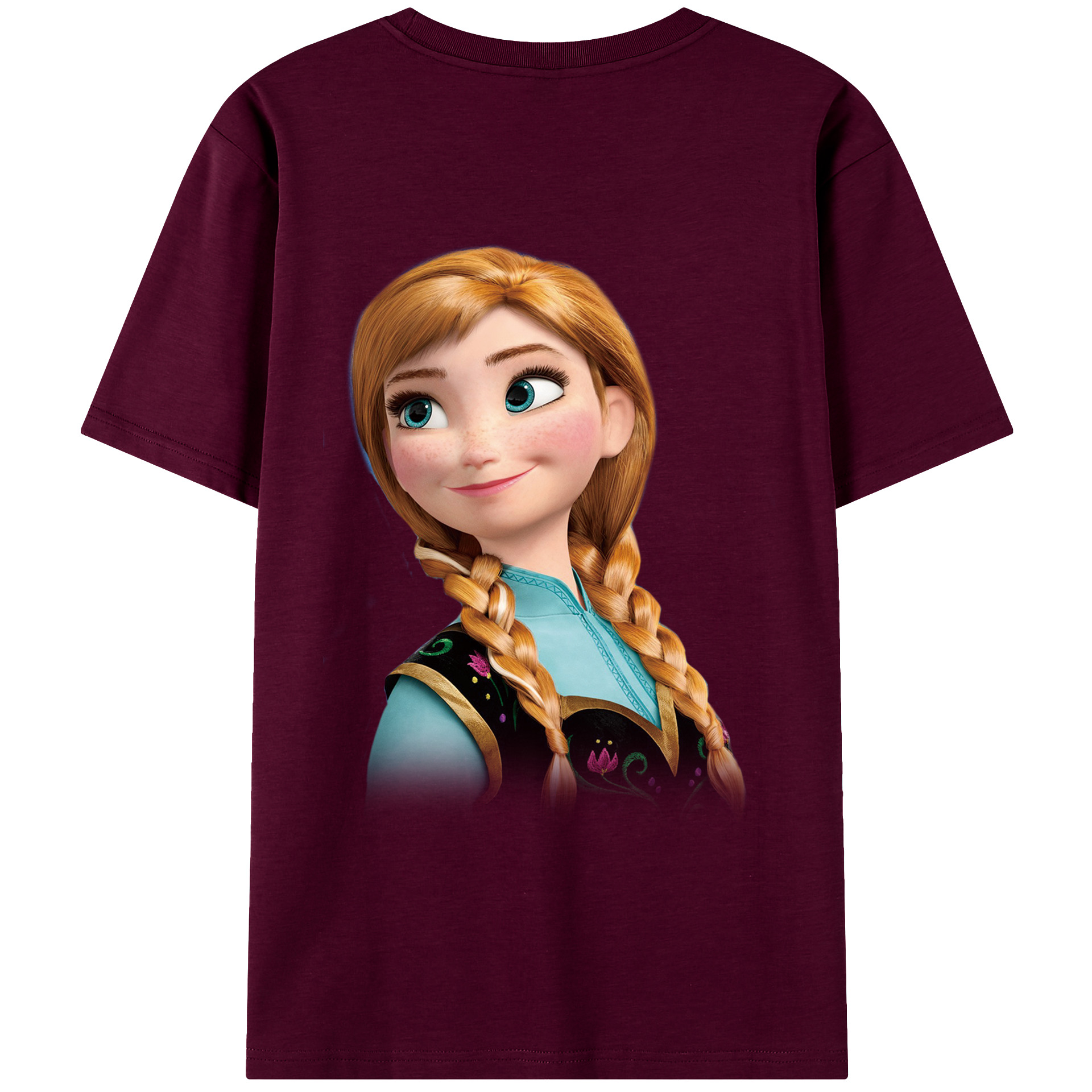 （画像用） アナと雪の女王 アンナ エルサ Frozen Anna Elsa レディース半袖Tシャツ(バックプリント)